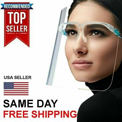 10Pcs Clear Full Face Safety Shield Protection Visor Plastic Film & Glasses US