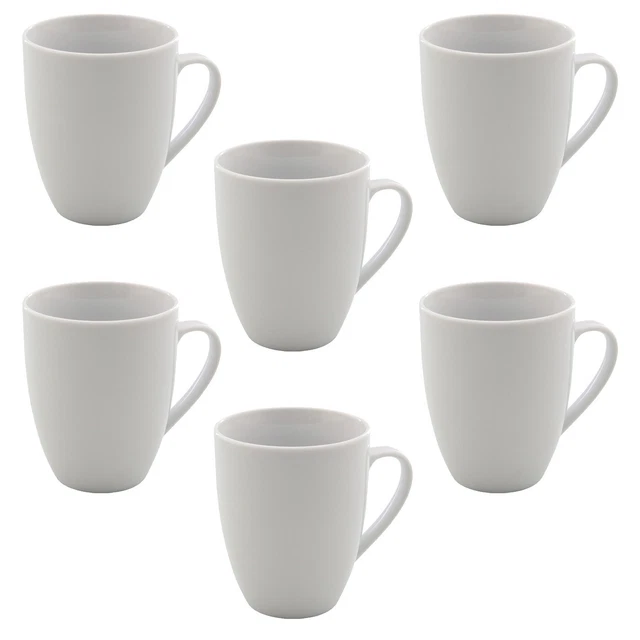 Kaffeebecher 6 Stück Tassen 350ml aus Porzellan Kaffee Becher Tasse Creme Weiß