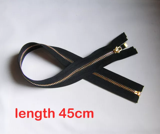 Zip Metal Gold Teeth No5 Open End  Metal Zips Zipper  Lenghts 20''to 32'' 3