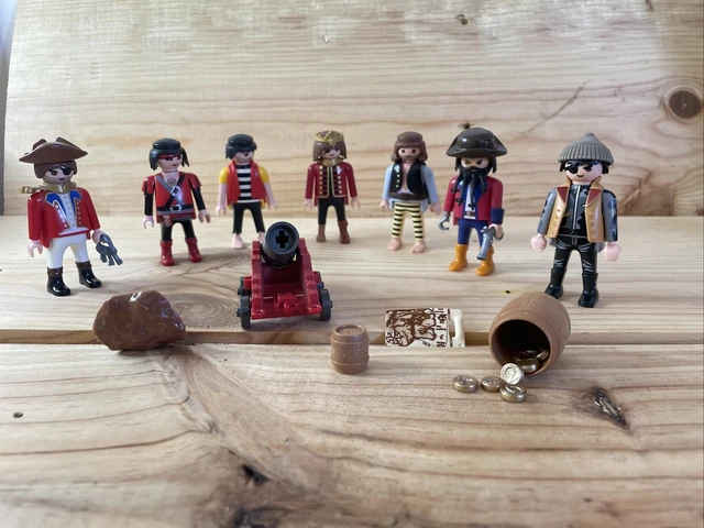 Lot De 3 Figurines Pirates Playmobil - Vintage, Bon état - Occasion Pour Collection Ou Jeu