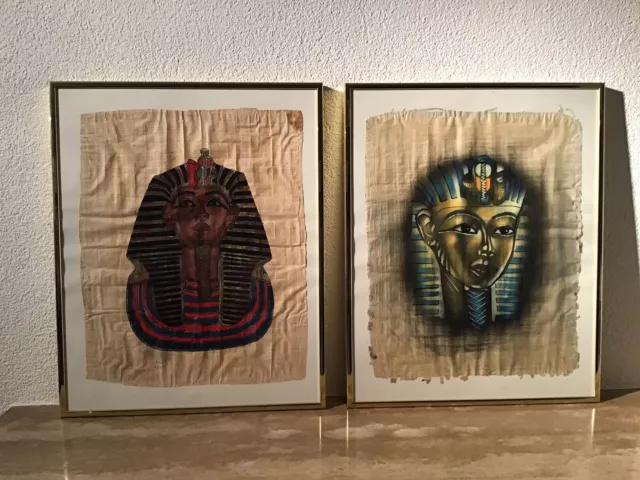 Papyrus Bilder Ägypten 2 Stück Mit Glasramhmen
