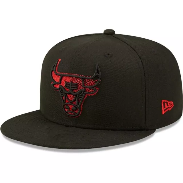 Chicago Bulls Snapback Hat Adjustable Fit Cap Black-Red
