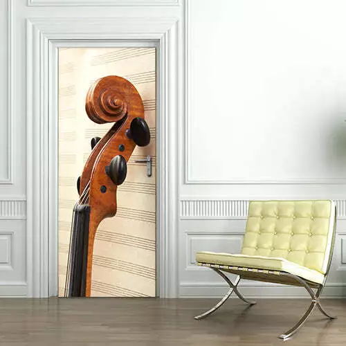 Decorazione adesiva Porta Violoncello sticker lavabile pvc varie misure