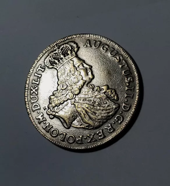 **1702**Dux.sax Elect.poland August Ii.silver Plated**Art Novelty-Geminate Coin.