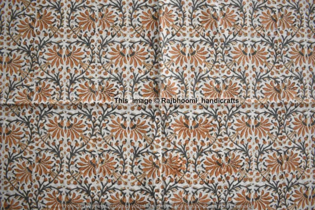 2.7m Indien Coton Main Bloc Imprimé Floral Beau Loisirs Créatifs Couture Tissus
