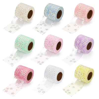 6x 25yd Tulle Rotolo Bobina Tutu Nozze Fiocco In Tessuto Arredamento Banchetto Cielo Blu 