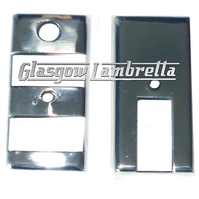 Vespa PX, T5 & LML POLISHED STAINLESS STEEL LIGHT SWITCH & INDICATOR COVER SET