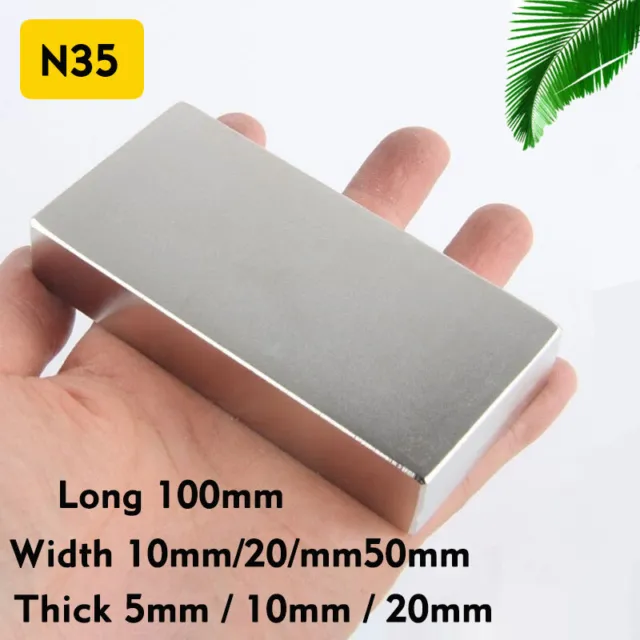Strong Magnets 100 mm Long 5 mm-20 mm thick neodymium block Big rectangle magnet