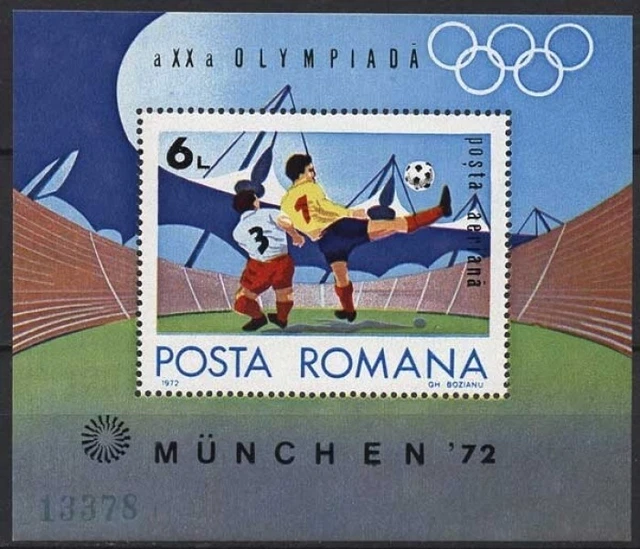 Rumänien 1972 Olympia Sommerspiele Fußball Stadion Block 97 postfrisch (C92095)