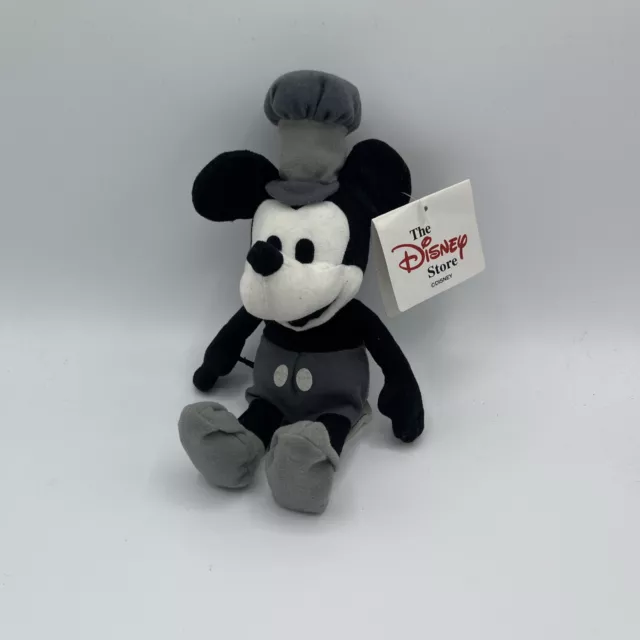 Disney Store Mickey Mouse Soft Toy Mini Bean Bag Plush 8” Steamboat Retired New