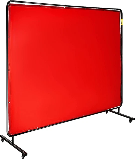 VEVOR Welding Curtain Welding Screen Frame 6 x 8 Fiberglass w/ Window & Caster