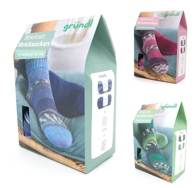 Gründl DIY Strickset - Sockenwolle Malmö - inkl. Anleitung & Nadelspiel
