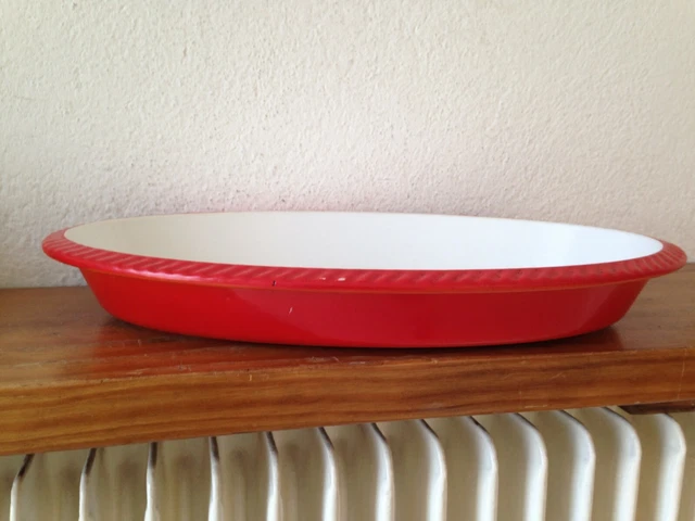 Plat à four vintage en fonte émaillée, Le Creuset, Cousances, Made in