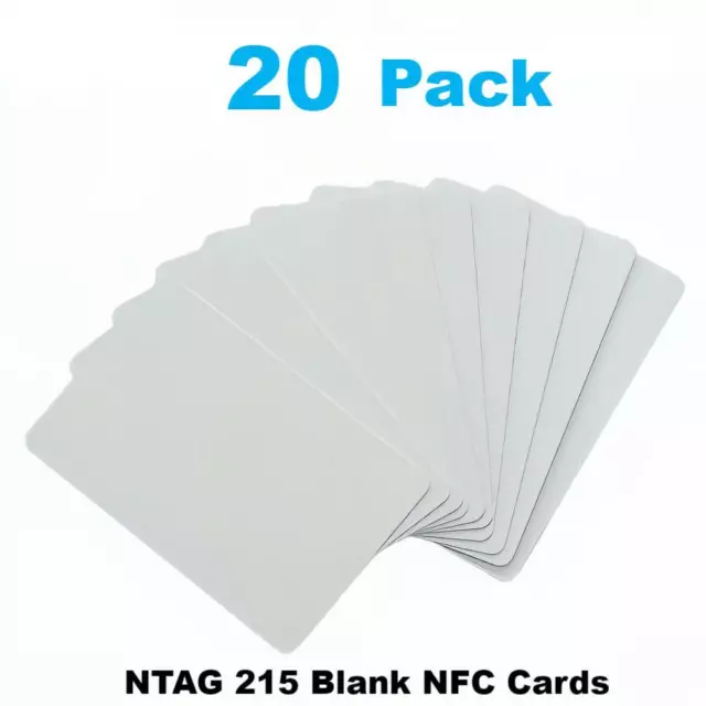 20-Pack Standard Cards NTAG215 NFC Tags Blank RFID Waterpoof TagMo Amiibo Androi