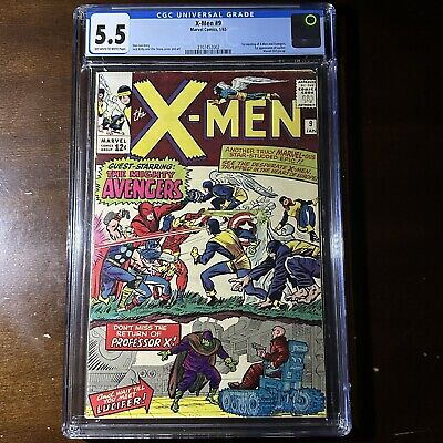 X-Men #9 (1965) - 1st Avengers Crossover with X-Men! - CGC 5.5!