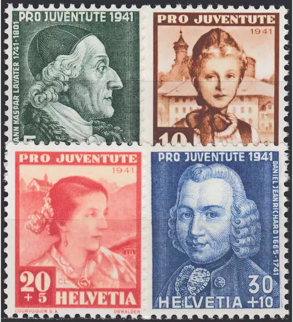 Schweiz Nr. 399-402 postfrisch ** MNH / gestempelt Pro Juventute 1941