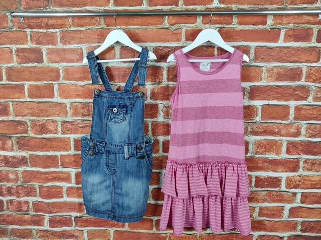 Girls Bundle Age 10-11 Years Next Etc Blue Denim Pinafore Dress Summer Set 146Cm