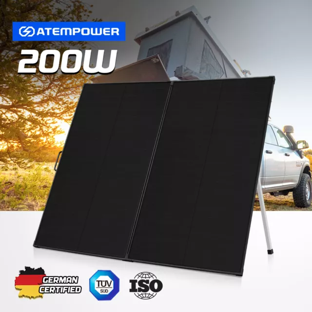 Atem Power 12V 200W Folding Solar Panel Kit Mono Shingled ETFE Caravan Camping