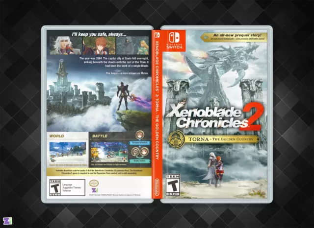 Xenoblade Chronicles 2 Cover Art: Replacement Insert & Case for Nintendo  Switch US 