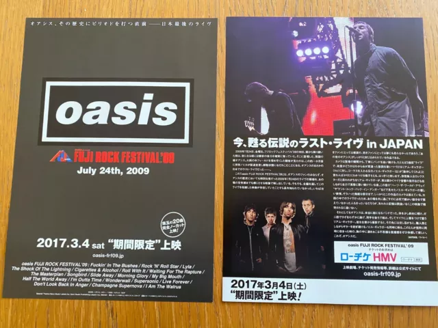 OASIS FUJI ROCK 2009 Japan flyer mini-poster PROMO Noel Liam Gallagher MINT rare