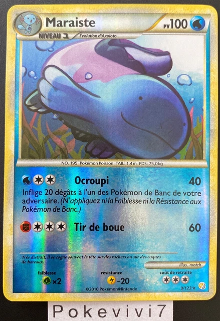 Carte Pokemon MARAISTE 9/123 HOLO REVERSE HGSS HEARTGOLD SOULSILVER FR OCCASION