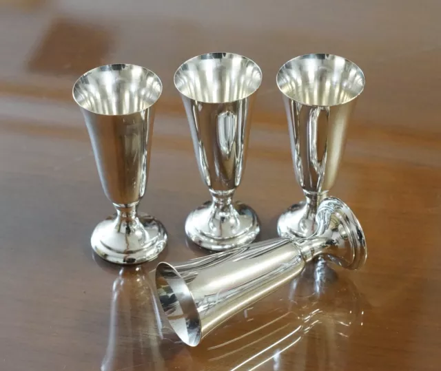 FOUR Reed & Barton Sterling Silver X240 Shot/Cordial Cups Glasses