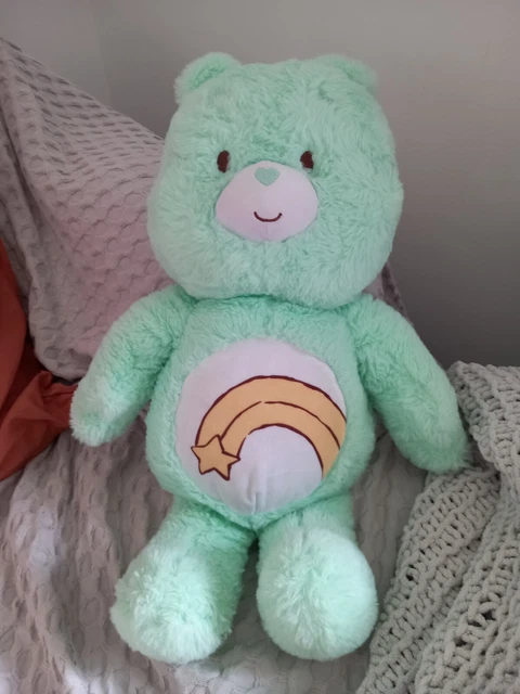 Green Babby Rattle CARE BEARS WISH Bear Mint Green Baby Rattle Teddy Soft Plush Toy 18 ...
