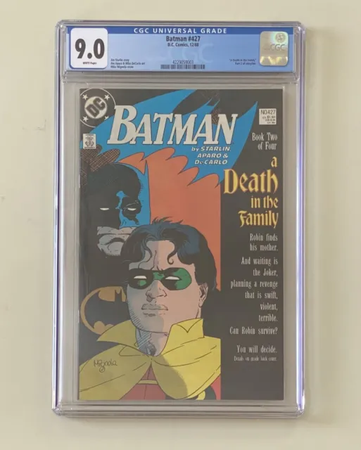 Batman #427 "A Death in the Family" Part 2 (1988) CGC 9.0 DC COMICS WHITE PAGES