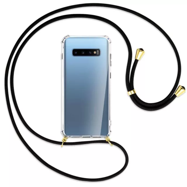 Collier pour Samsung Galaxy S10+, S10 Plus noir (O) Etui Coque avec cordon