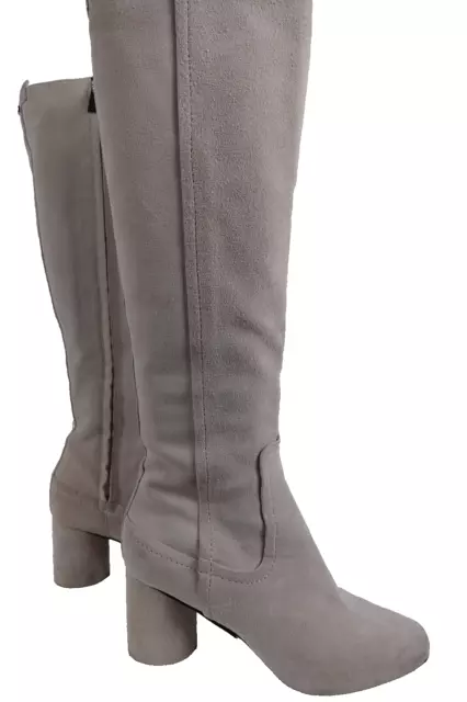 Taryn Rose Women's Knee High Suede Boots Size 7 Side Zip Slate Casual Italy Fun