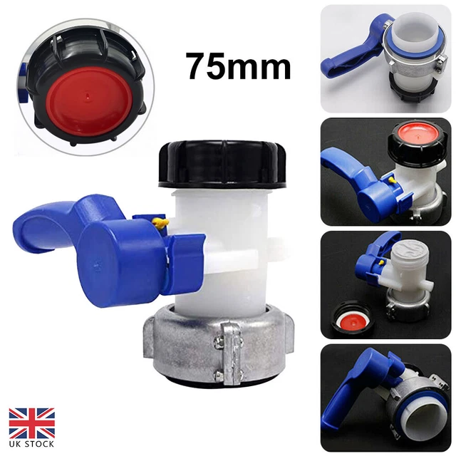 75MM PLASTIC IBC Tank Valve Adapter Water Tap Hose Fittings Drain