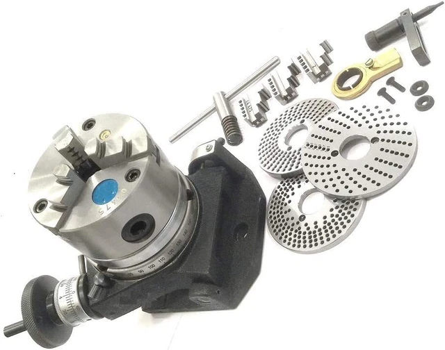 MT2 Bore 4"100 mm Tilting Rotary Table 3 slots(WITH 3JAW CHUCK & DIVIDING PLATE) MT2 Bore 4"100 mm Tilting Rotary Table 3 slots(WITH 3JAW CHUCK & DIVIDING PLATE)
