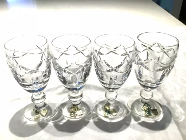 WATERFORD Kerry Sherry Glasses Set of (4) 4 1/4” Tall