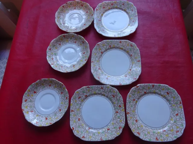 Bell Fine Bone China-Number 4273---3 X Saucers---4 X Plates--Free Postage