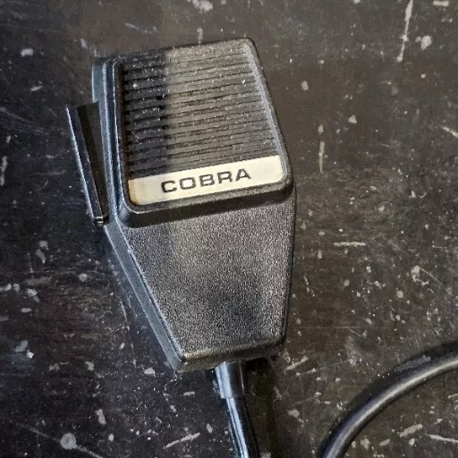 Cobra CB Radio Microphone Handheld Black 5 Pin Vintage Chorded Push Button Mic