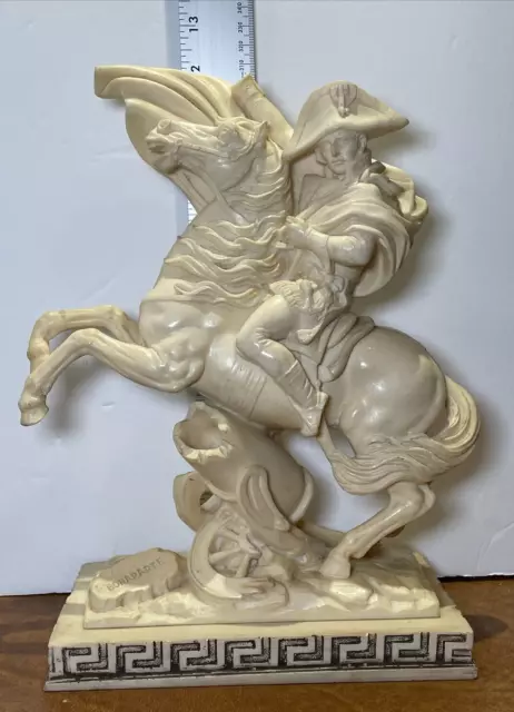 Resin Statue Napoleon "BONAPARTE" On Horse Figurine Crossing St Bernard Pass VTG