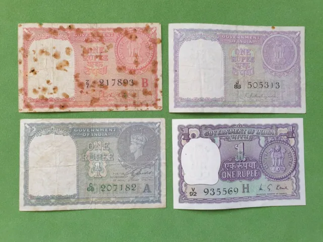 Banknotes lot from British India Gulf 1 rupee 1940 - 1976