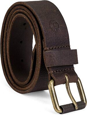 Timberland Men's 40MM Milled Pull Genuine Leather Belt