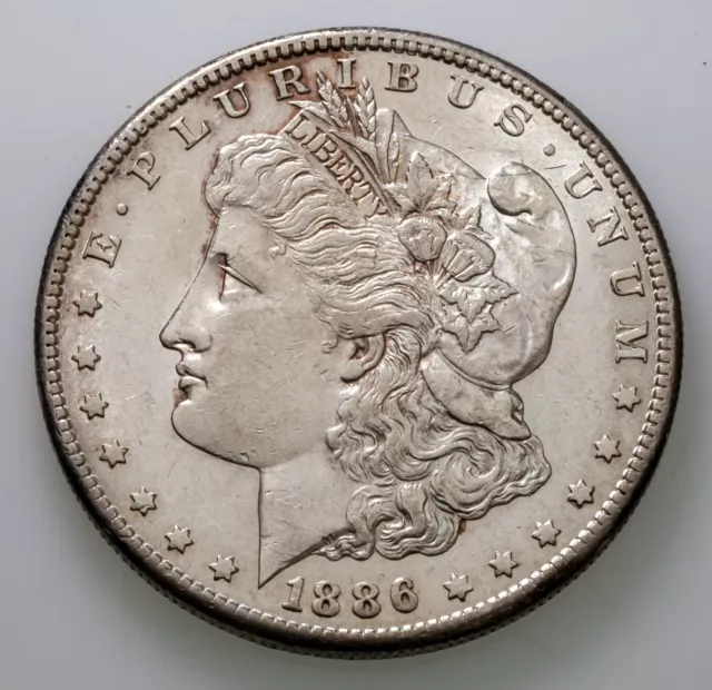 1886-S Silver Morgan Dollar in AU Condition, Nice Eye Appeal Excellent Luster
