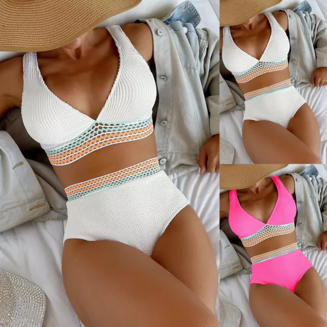 Bellissimo costume da bagno bikini stampa mucca rosa e bianco per un'elegante gi