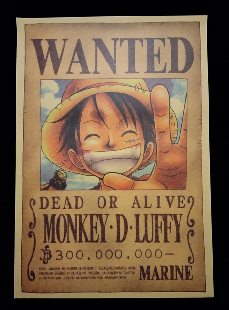 One Piece Wanted Poster Monkey D Luffy 36 X 51cm Uk Seller Free