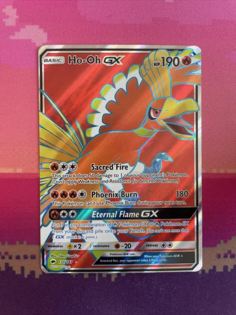 Pokemon Card Ho-Oh GX 131/147 Ultra Rare Full Art Burning Shadows Near Mint