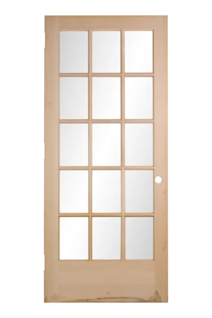 Olde New 15 Lites Unfinished Pine French Door 83.25 x 35.75