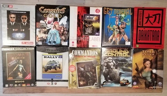 Lot de 10 jeux vidéo PC CD-Rom en boîtes