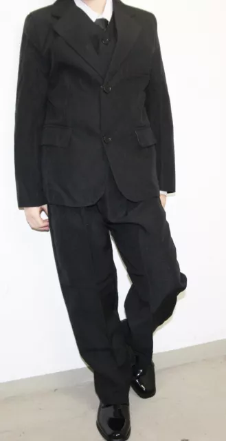 Bambini Pantaloni Completo Frack Smoking 5 Pz. Camicia Gilet Papillon Tie Blazer