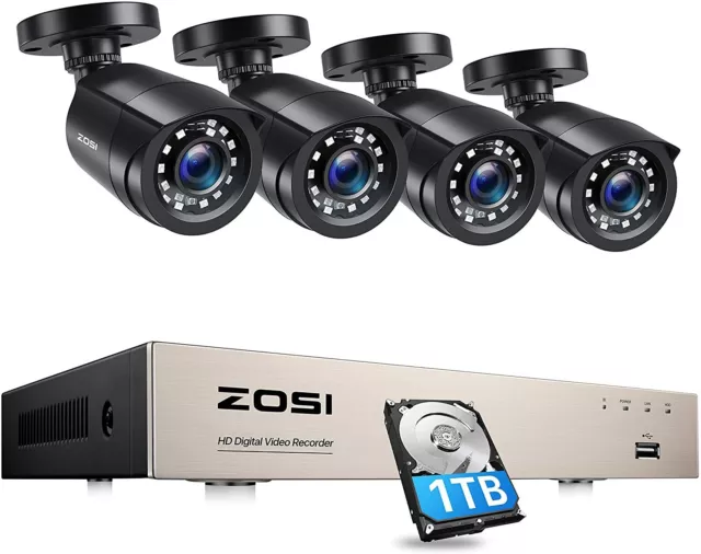 kit vidéo-surveillance avec 4 caméras HD 1024P + enregistreur