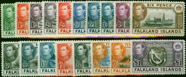 Falkland Islands 1938-49 Set Mit 18 SG146-163 V.F MNH & LMM