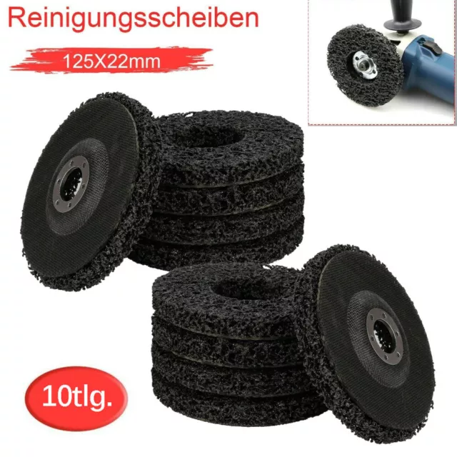 10x Grob Reinigungsscheiben Ø125mm Winkelschleifer Nylon CSD/CBS Schleifvlies