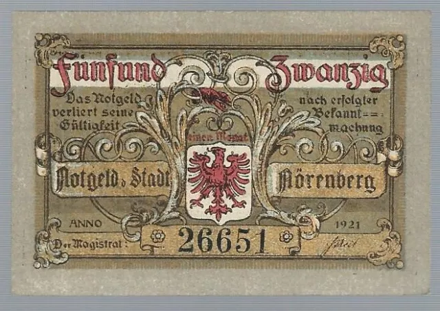 Notgeld - Nörenberg - Stadt Nörenberg (heute Ińsko in Polen) - 25 Pfennig - 1921