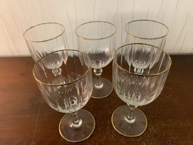 5 verres à eau doré en cristal Baccarat ? (prix du lot)